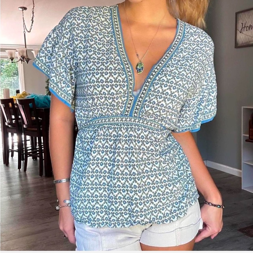 MAX STUDIO empire waist babydoll top